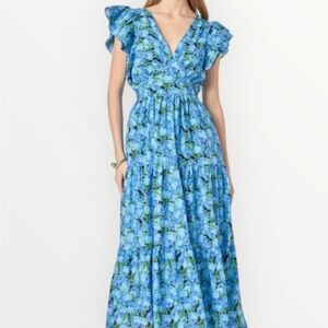 English factory Blue Rose Maxi Dress